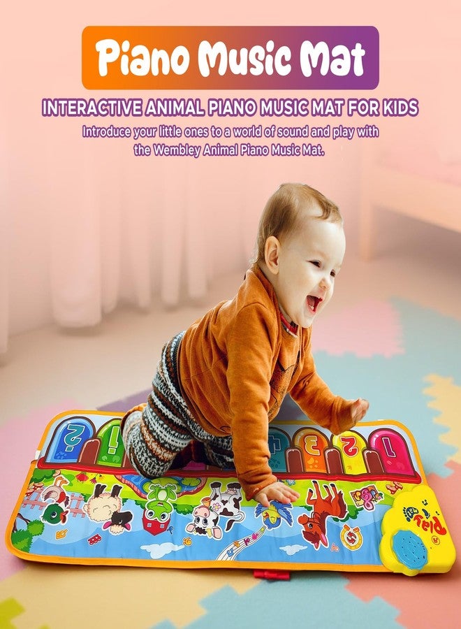 NHR Musical Piano Mat with 10 Music Modes & 6 Animal Sounds Baby Playing Mat for Kids Musical Keyboard Mat Non-Toxic Early Learning Educational Toy for Babies | Piano Mat for Kids - Image 2